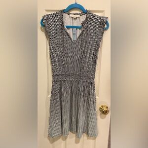 LOFT XS Petite Black & White sleeveless dress